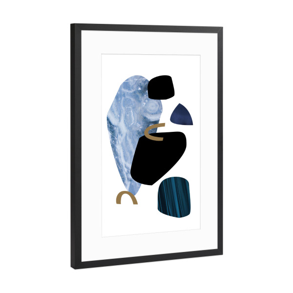 Poster mit Rahmen Schwarz (Metallic) "Icy Mood" artboxONE - Abstrakt,Geometrie - Abstrakt,Abstract,Stone,Stein