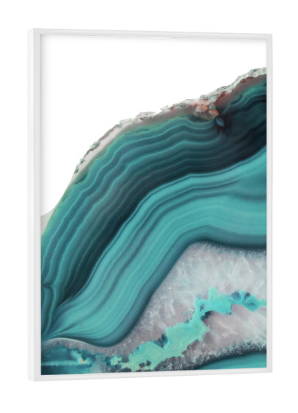 Poster mit weißem Rahmen "Sea Agate blue" artboxONE - Abstrakt,Marmor - Agate,Mineral,Crystals,Stone,Kristall,Stein
