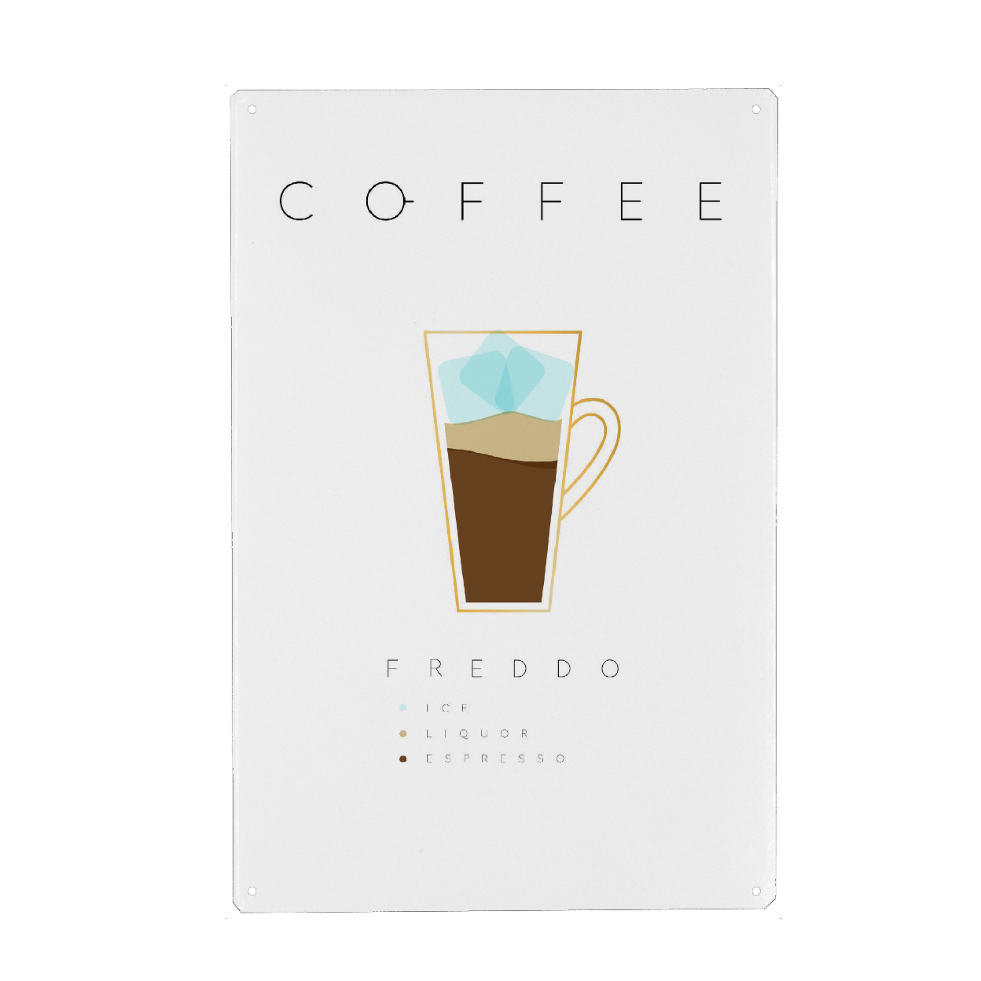 Holzbild "Coffee freddo white" artboxONE - Essen & Trinken - Coffee,Kaffee,Freddo