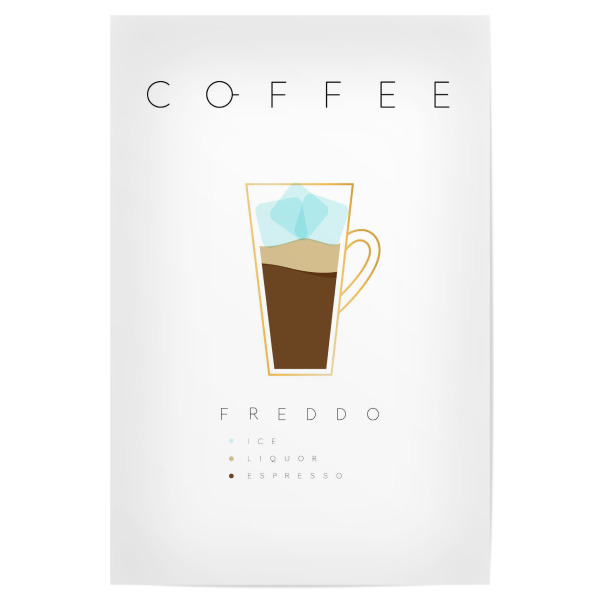 Poster 30x20 cm "Coffee freddo white" artboxONE - Essen & Trinken - Coffee,Kaffee,Freddo