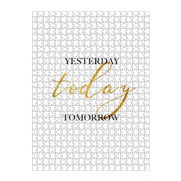 artboxONE Puzzle "Yesterday Today Tomorrow" artboxONE - Typografie,Schwarzweiß - Yesterday,Today,Tomorrow,Gold - Bild yesterday