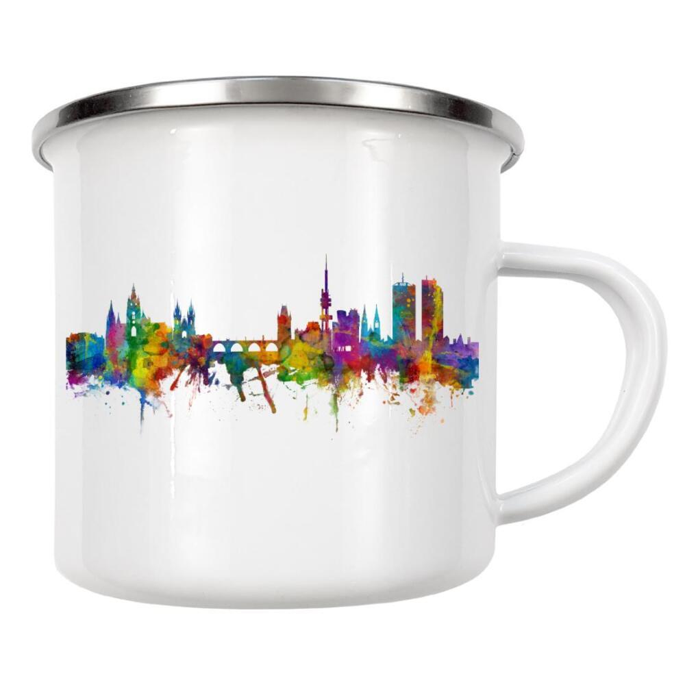 Emaille Tasse "Prague (Praha) Czech Republic Skyline" artboxONE - Städte,Reise,Städte / Prag