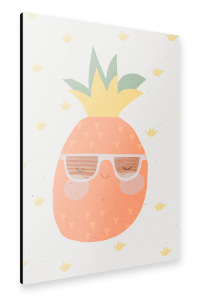 Alu-Dibond "Happy Ananas" 30x20 cm artboxONE