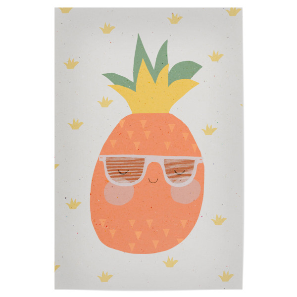 Poster 30x20 cm "Happy Ananas" artboxONE - Für Kinder - Ananas,Pineapple
