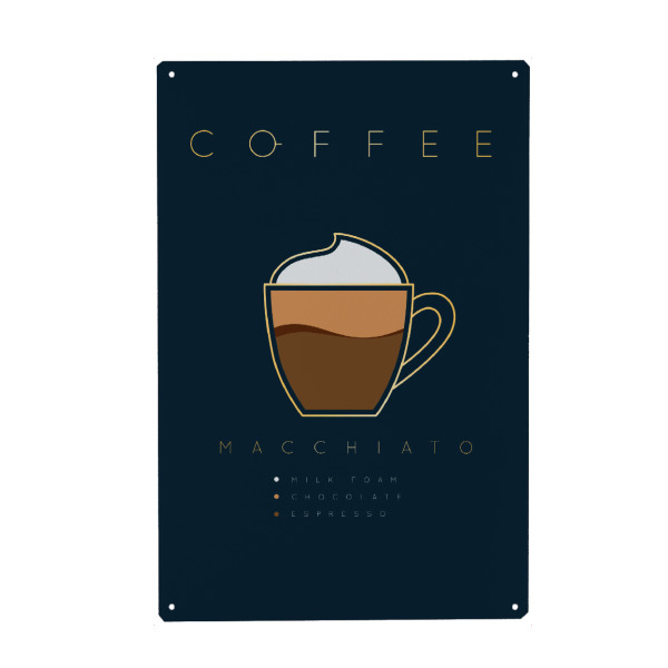 Holzbild "Coffee macchiato" artboxONE - Essen & Trinken - Coffee,Kaffe,Latte macchiato,Macchiato