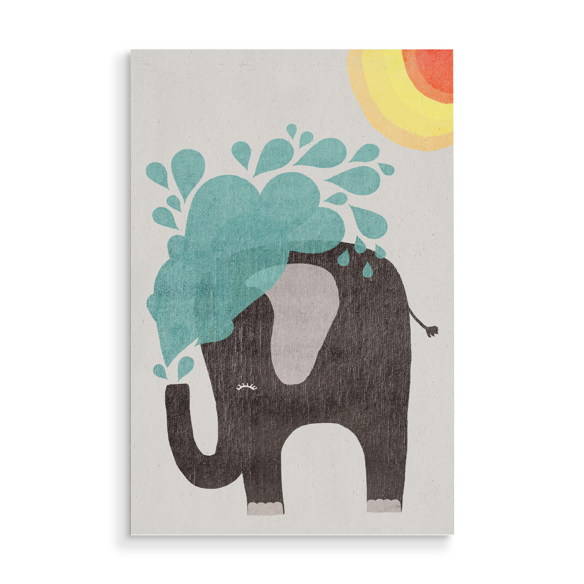 Holzbild "Funny Elephant" artboxONE - Für Kinder,Tiere - Elefant,Elephant