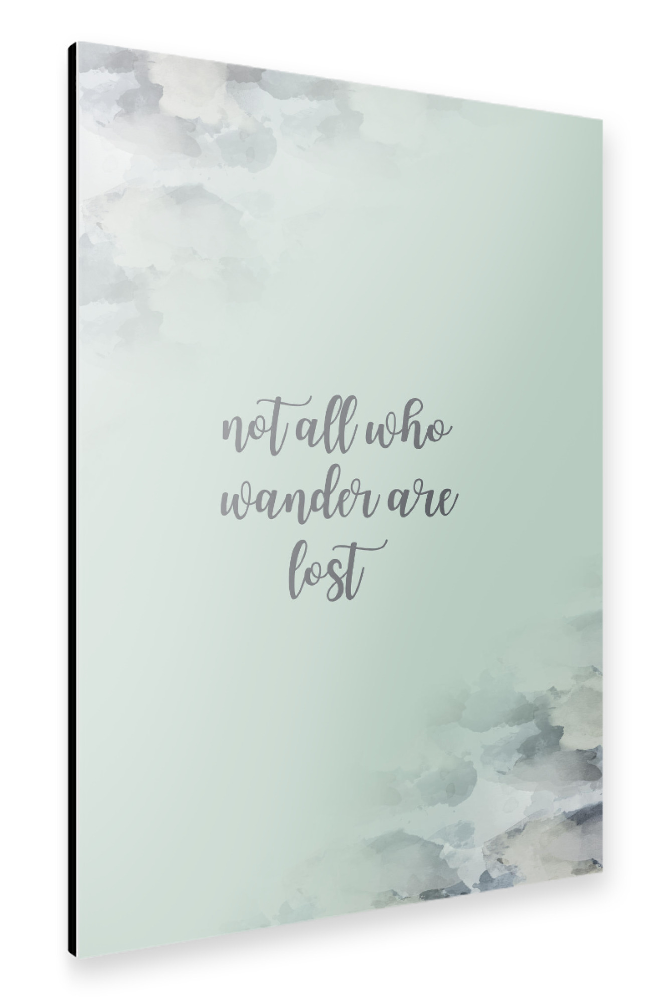 Alu-Dibond "NOT ALL WHO WANDER ARE LOST grün" 75x50 cm artboxONE
