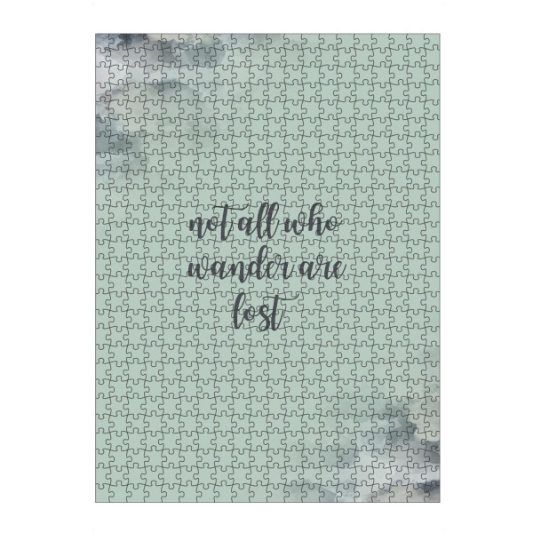 Puzzle Ravensburger "NOT ALL WHO WANDER ARE LOST grün" artboxONE - Typografie - Wander,Wanderlust - Bild wander