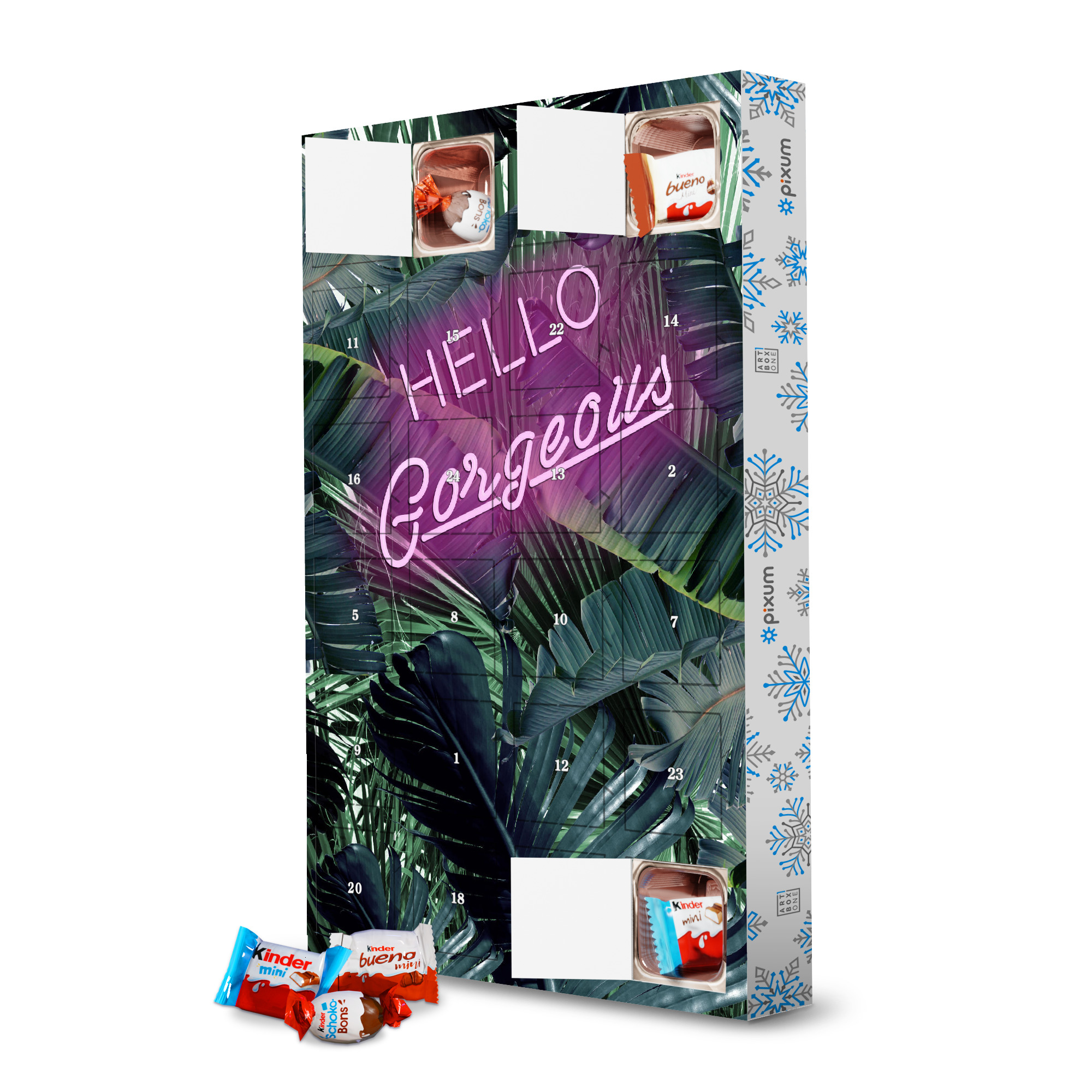 Adventskalender mit Produkten von Kinder Hello Gorgeous Neon Sign artboxONE Adventskalender Typografie