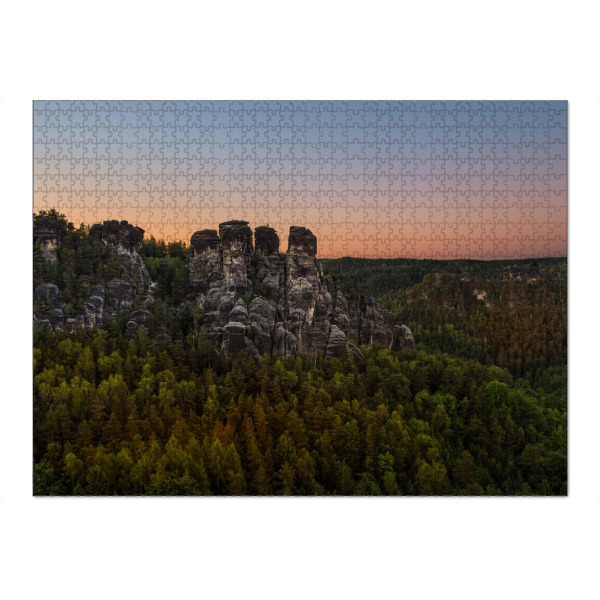 Puzzle Ravensburger "Saxon Sunset" artboxONE - Natur - Sonnenuntergang,Wald,Sunset,Forest - Bild sonnenuntergang