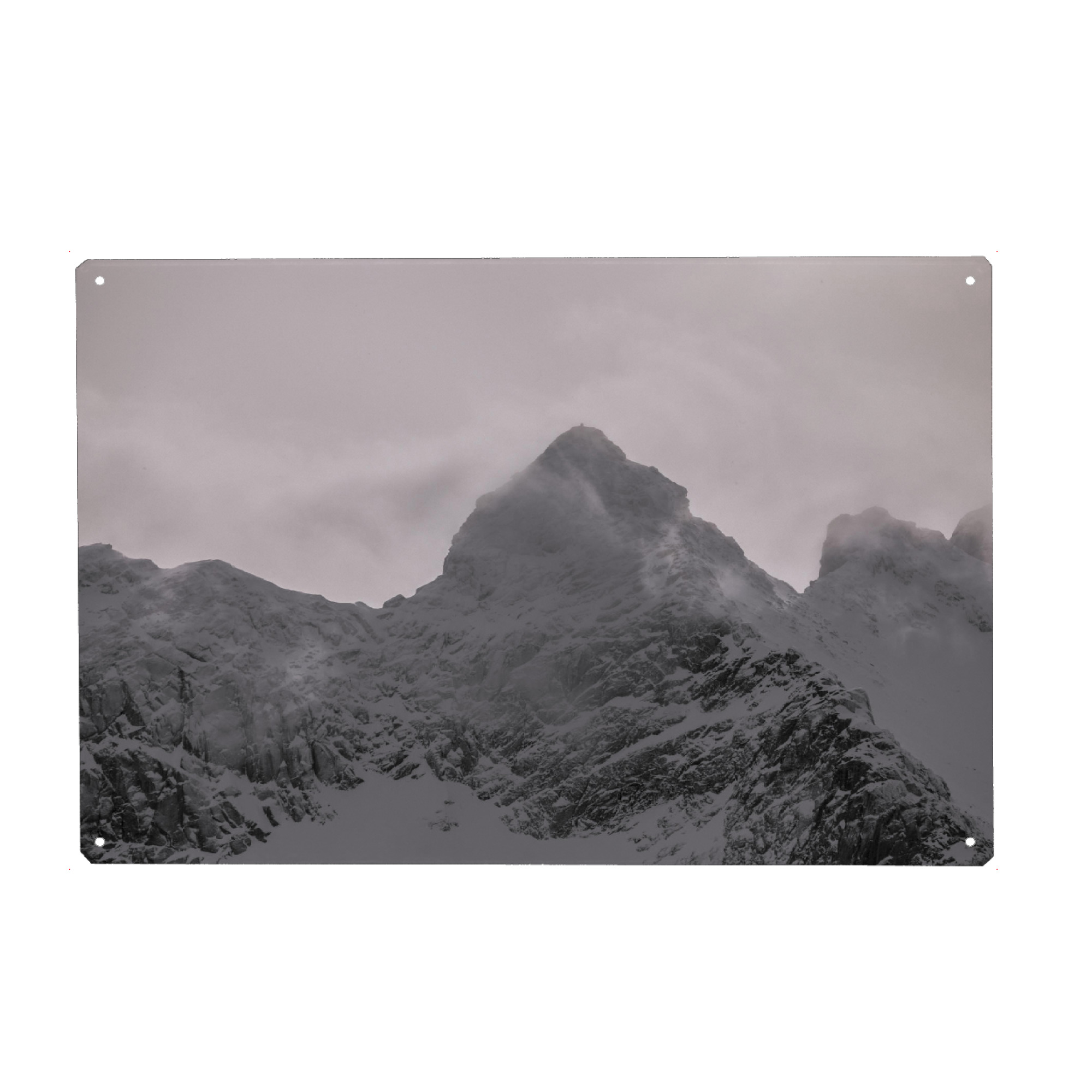 Holzbild "Berggipfel Kvaløya" artboxONE - Natur - Berg,Mountain,Norwegen,Norway