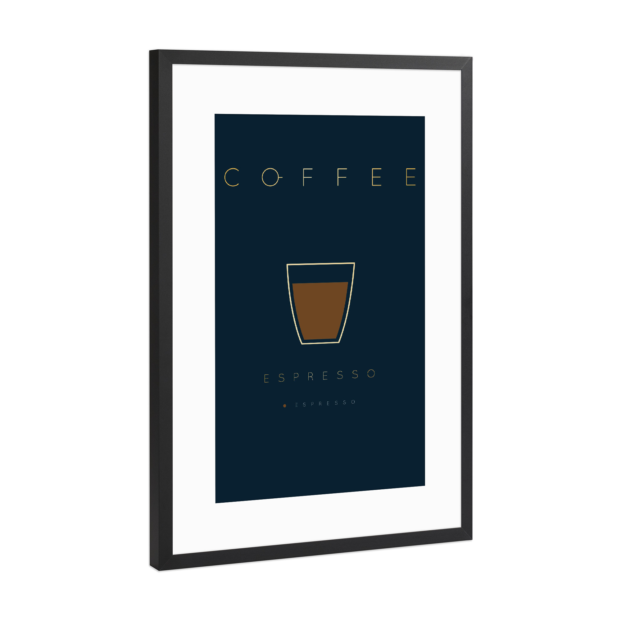 Poster mit Rahmen Schwarz (Metallic) "Coffee espresso" artboxONE - Essen & Trinken - Coffee,Kaffee,Espresso