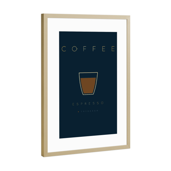 Poster mit Rahmen Gold "Coffee espresso" artboxONE - Essen & Trinken - Coffee,Kaffee,Espresso