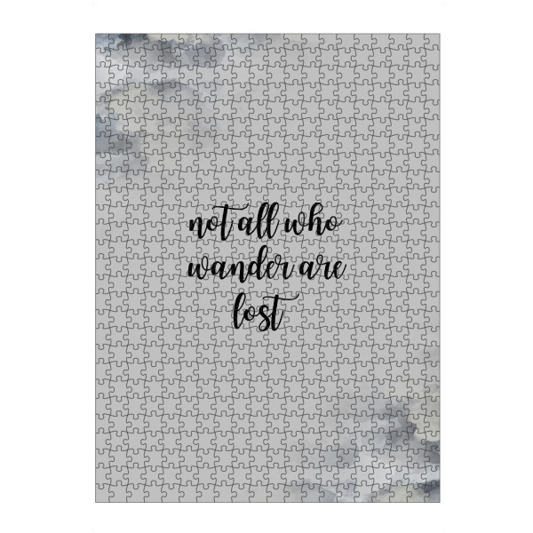 Puzzle Ravensburger "NOT ALL WHO WANDER ARE LOST grau" artboxONE - Typografie,Reise - Wander,Wanderlust - Bild wander