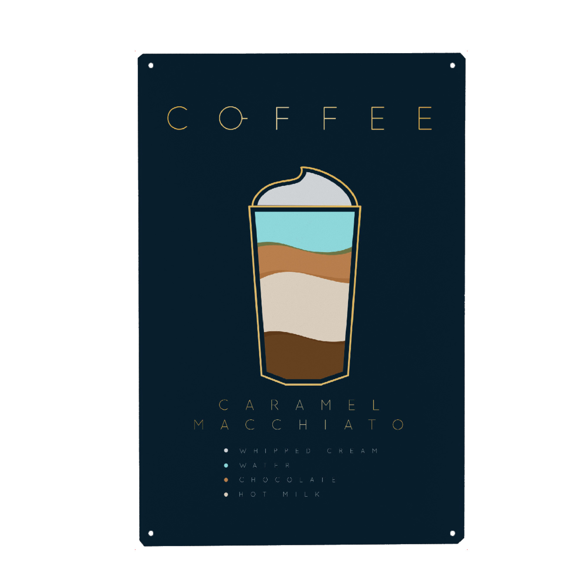 Holzbild "Coffee caramel macchiato" artboxONE - Essen & Trinken - Coffee,Kaffe,Caramel,Macchiato
