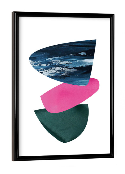 Poster mit schwarzem Rahmen "Happy Pink" artboxONE - Abstrakt,Geometrie - Abstrakt,Abstract,Stone,Stein