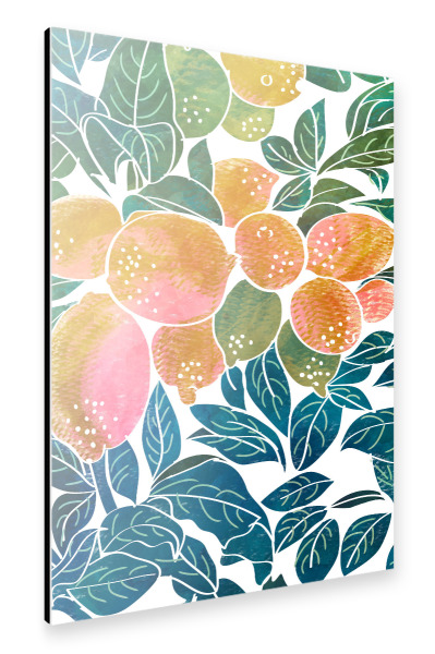 Alu-Dibond "Lemons | Watercolor Modern Boho" 30x20 cm artboxONE