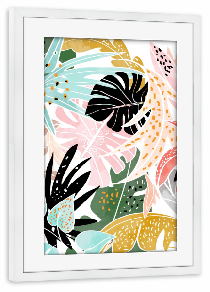 Poster mit Rahmen weiß "Veronica" artboxONE - Floral - Leaves,Blätter