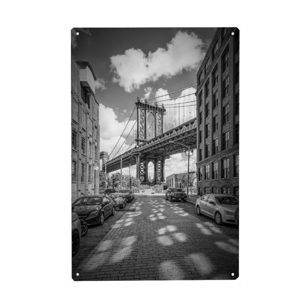 Holzbild "BROOKLYN Manhattan Bridge" artboxONE - Städte,Städte / New York,Reise,Schwarzweiß,Architektur