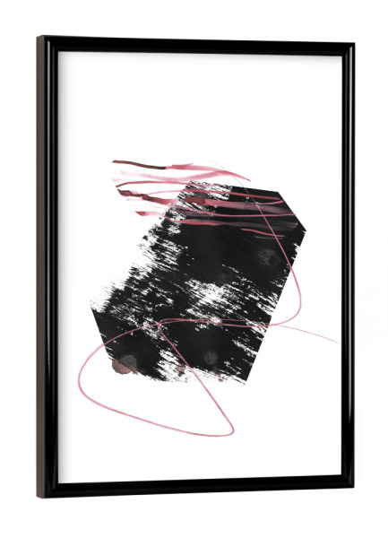 Poster mit schwarzem Rahmen "Ink and Pink" artboxONE - Abstrakt,Geometrie - Abstrakt,Abstract