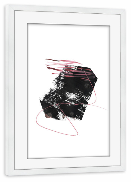 Poster mit Rahmen weiß "Ink and Pink" artboxONE - Abstrakt,Geometrie - Abstrakt,Abstract