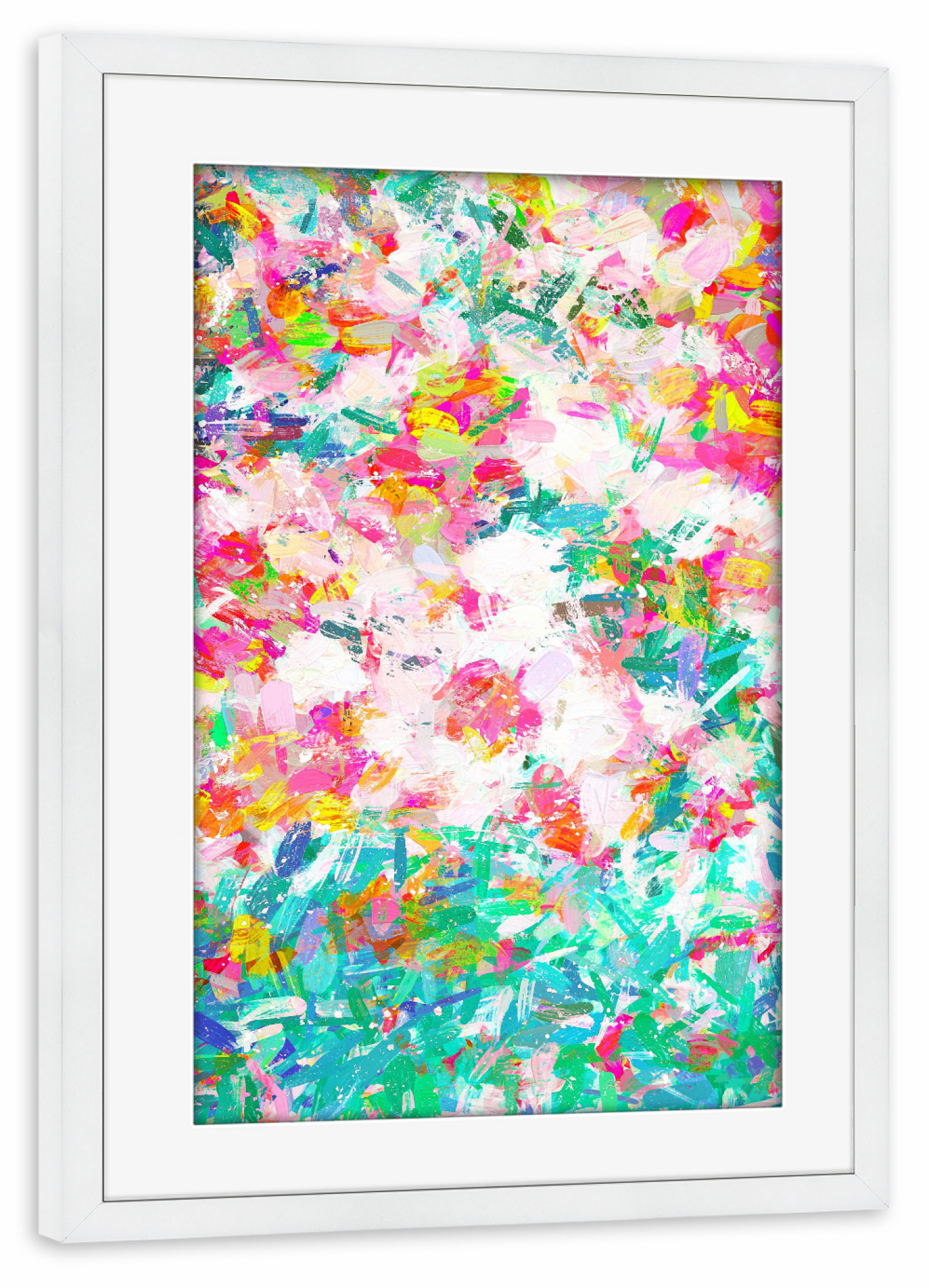 Poster mit Rahmen weiß "Painted Joy | Abstract Botanical" artboxONE - Abstrakt - Abstrakt,Abstract
