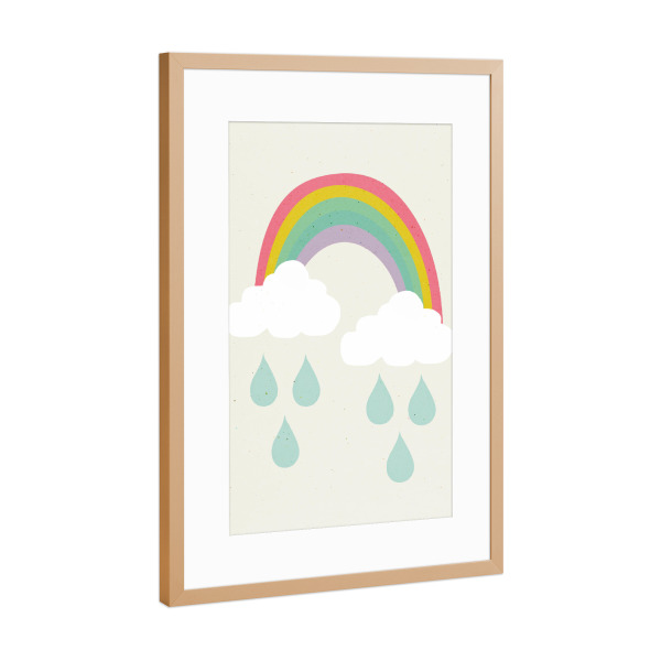 Poster mit Rahmen Kupfer "Happy Day" artboxONE - Für Kinder - Regenbogen,Rainbow