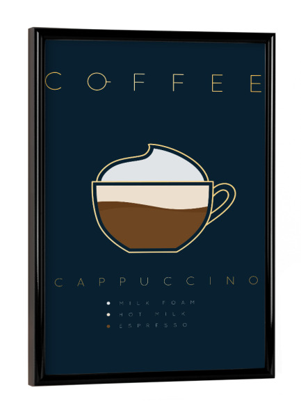 Poster mit schwarzem Rahmen "Coffee cappuccino" artboxONE - Essen & Trinken - Coffee,Kaffee,Cappuccino