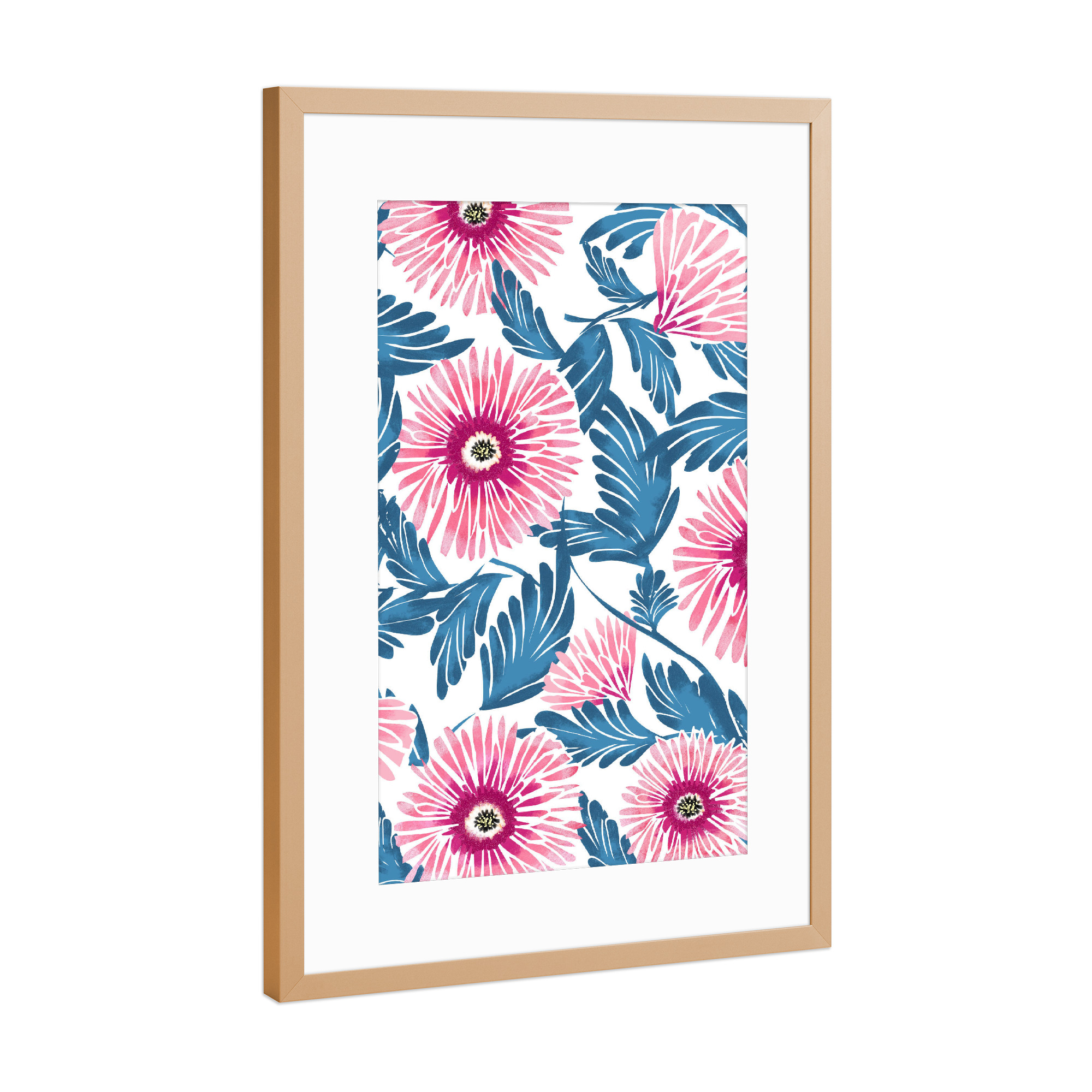 Poster mit Rahmen Kupfer "Gerbera Bloom" artboxONE - Floral - Flower,Flowers,Blume,Blumen