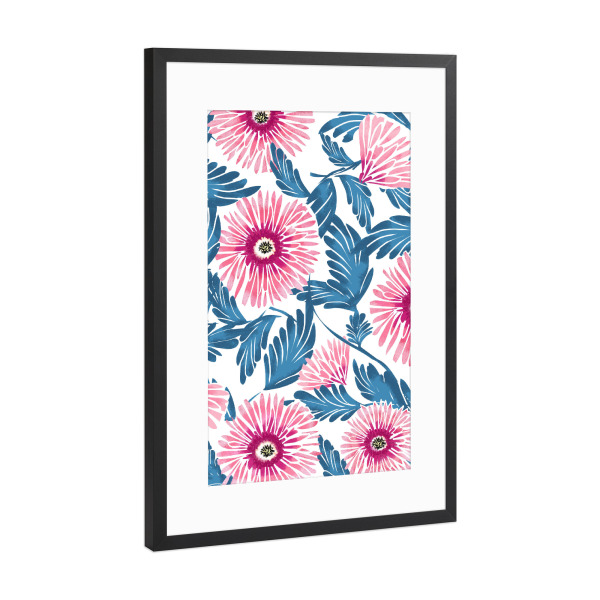 Poster mit Rahmen Schwarz (Metallic) "Gerbera Bloom" artboxONE - Floral - Flower,Flowers,Blume,Blumen