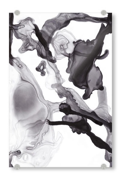 Acrylglasbild "Float One" artboxONE - Abstrakt,Schwarzweiß - Abstrakt,Aquarell,Tinte