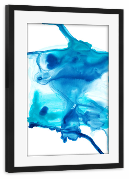 Poster mit Rahmen schwarz "Butterfly Two" artboxONE - Abstrakt,Arcadia - Abstrakt,Modern,Flüssig,Blau,Arcadia