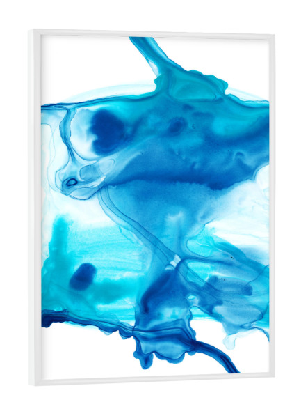 Poster mit weißem Rahmen "Butterfly Two" artboxONE - Abstrakt,Arcadia - Abstrakt,Modern,Flüssig,Blau,Arcadia