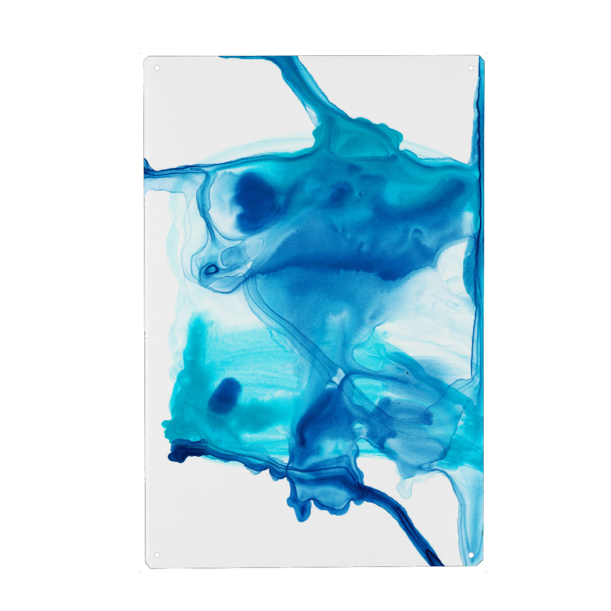 Metall Poster "Butterfly Two" artboxONE - Abstrakt,Arcadia - Abstrakt,Modern,Flüssig,Blau,Arcadia - Blechschild