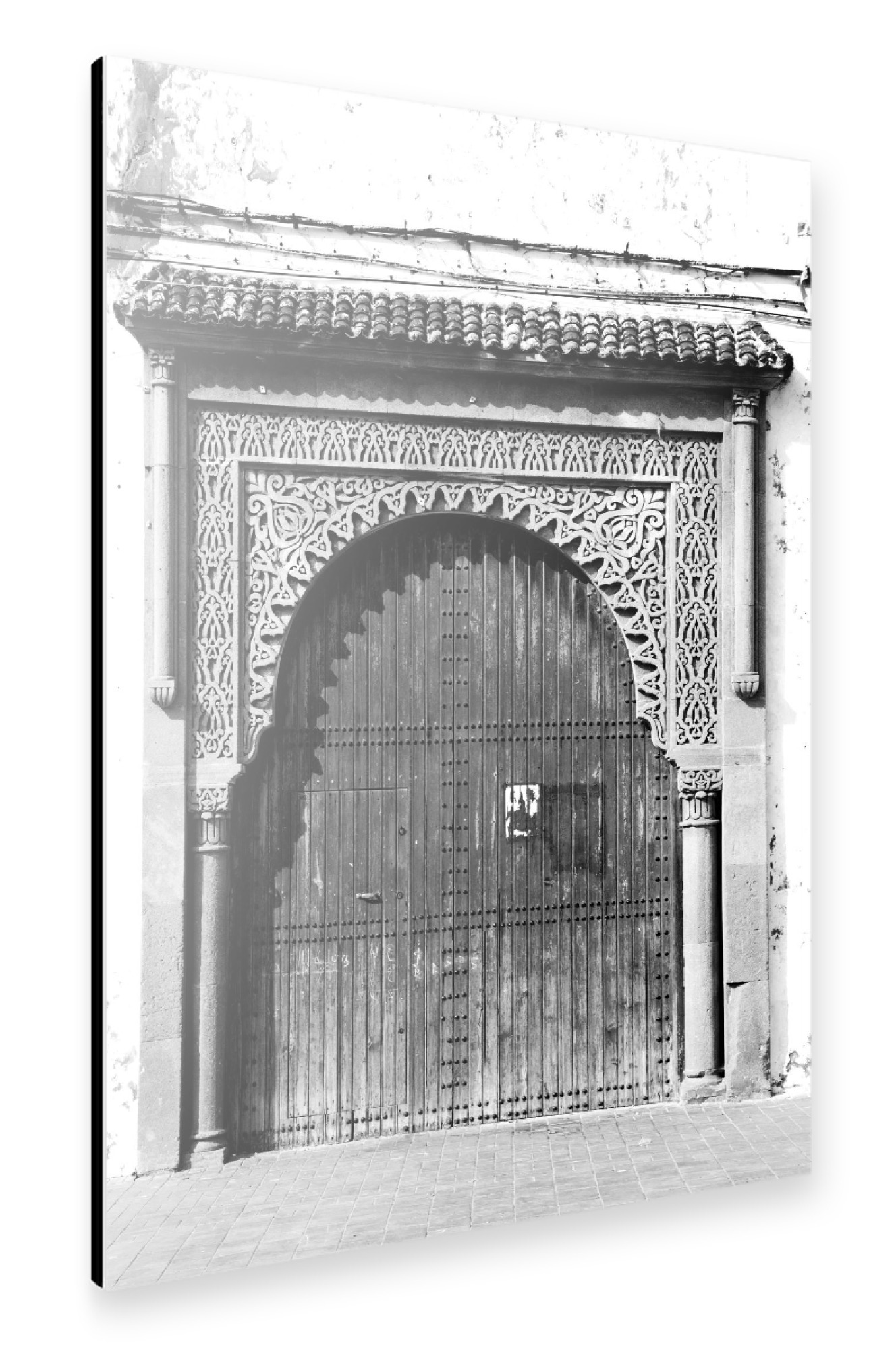 Alu-Dibond "Black and White Antique Arch" 30x20 cm artboxONE
