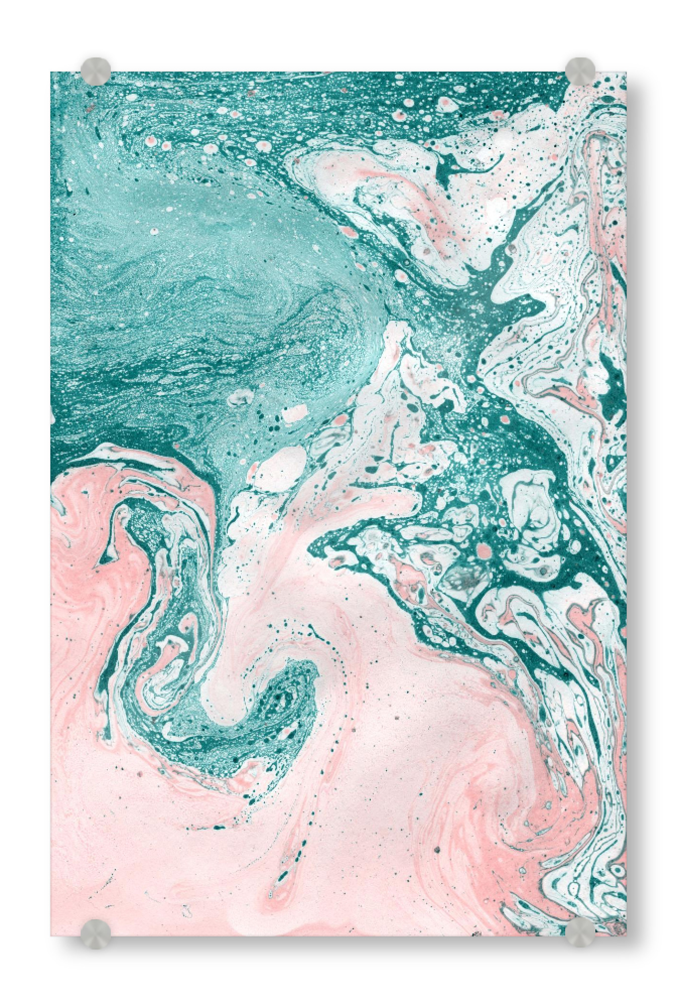 Acrylglasbild "Abstract Fluid Art Teal Pink" artboxONE - Abstrakt,Marmor - Marble,Marmor