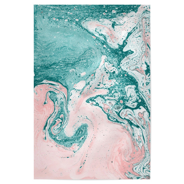 Poster "Abstract Fluid Art Teal Pink" artboxONE - Abstrakt,Marmor - Marble,Marmor