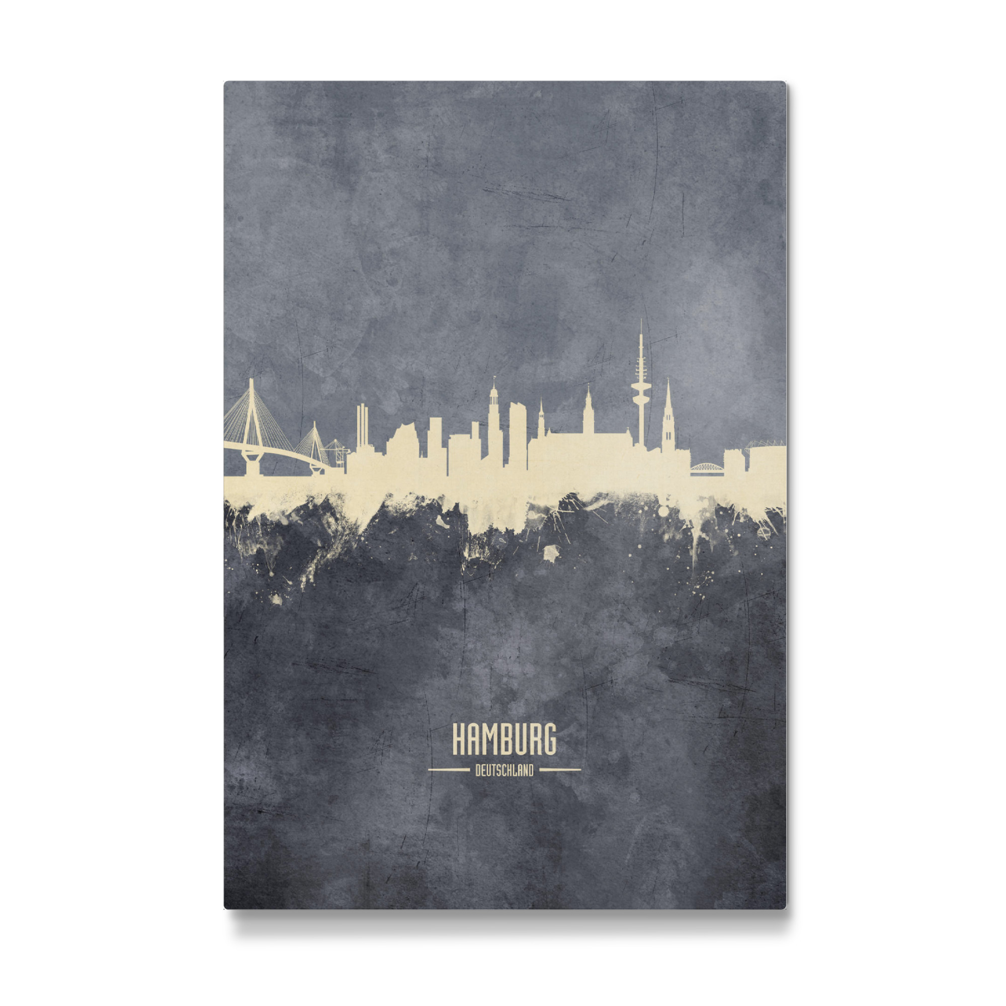 Galerie-Print "Hamburg Germany Skyline Grey" 75x50 cm artboxONE