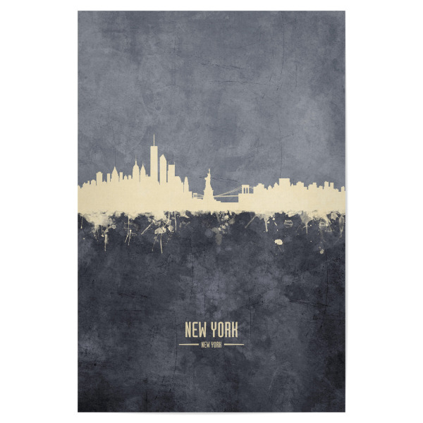 Poster "New York Skyline Grey" artboxONE - Städte,Städte / New York - New york,Skyline,Usa