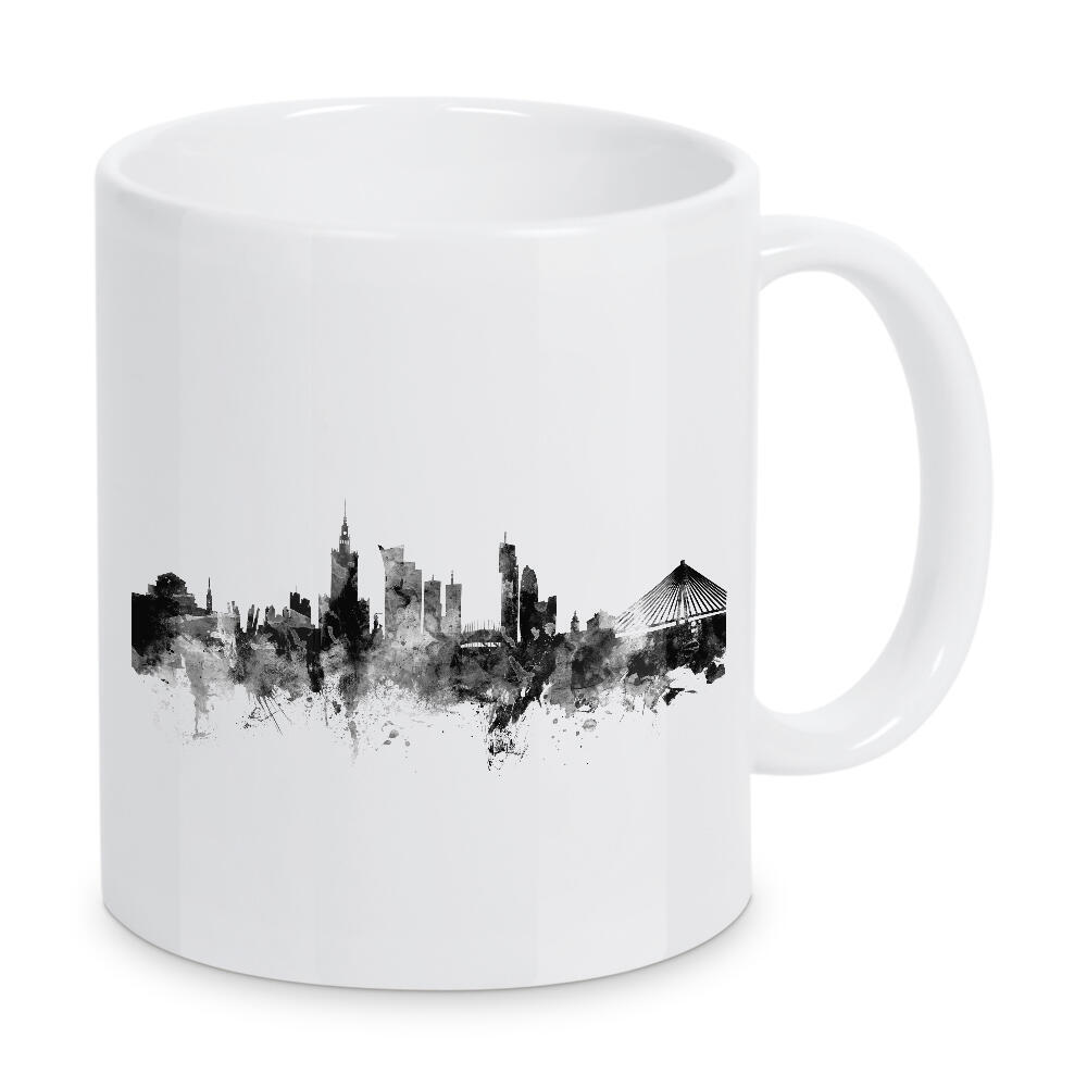 Tasse "Warsaw Poland Skyline bw" artboxONE - Städte,Reise,Schwarzweiß