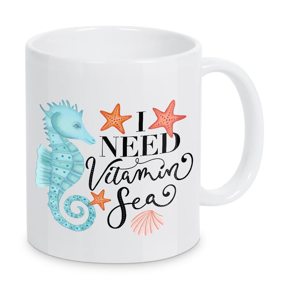 Tasse "All I Need Is Vitamin Sea" artboxONE - Typografie,Tiere,Lustig