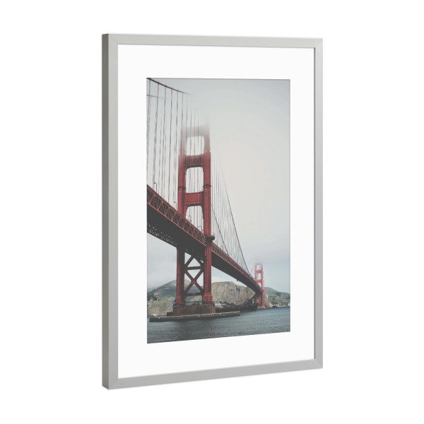 Poster mit Rahmen Silber "Cloudy Golden Gate Bridge" artboxONE - Städte,Reise,Architektur,Städte / San Francisco - Golden gate bridge,San francisco
