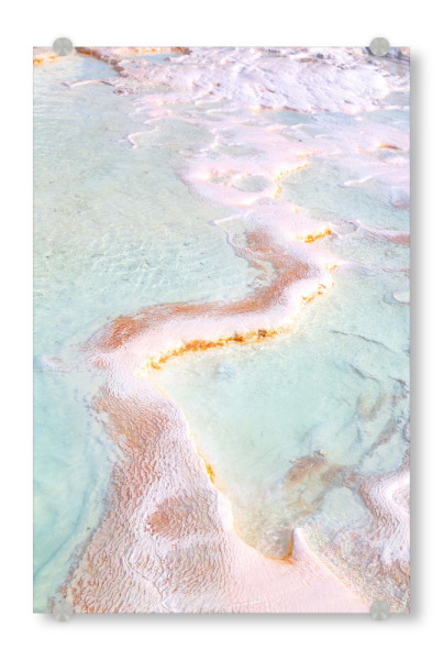 Acrylglasbild "Teal Pink Beach and Sand" artboxONE - Natur,Reise,Reise / Strand und Meer - Beach,Strand,Sea,Ocean,Meer