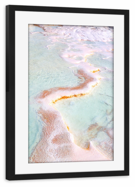 Poster mit Rahmen schwarz "Teal Pink Beach and Sand" artboxONE - Natur,Reise,Reise / Strand und Meer - Beach,Strand,Sea,Ocean,Meer
