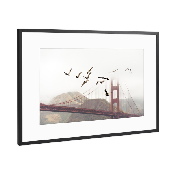 Poster mit Rahmen Schwarz (Metallic) "Golden Gate Bridge San Francisco" artboxONE - Städte / San Francisco - Golden gate bridge
