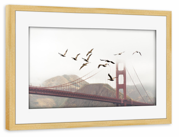 Poster mit Rahmen kiefer "Golden Gate Bridge San Francisco" artboxONE - Städte / San Francisco - Golden gate bridge