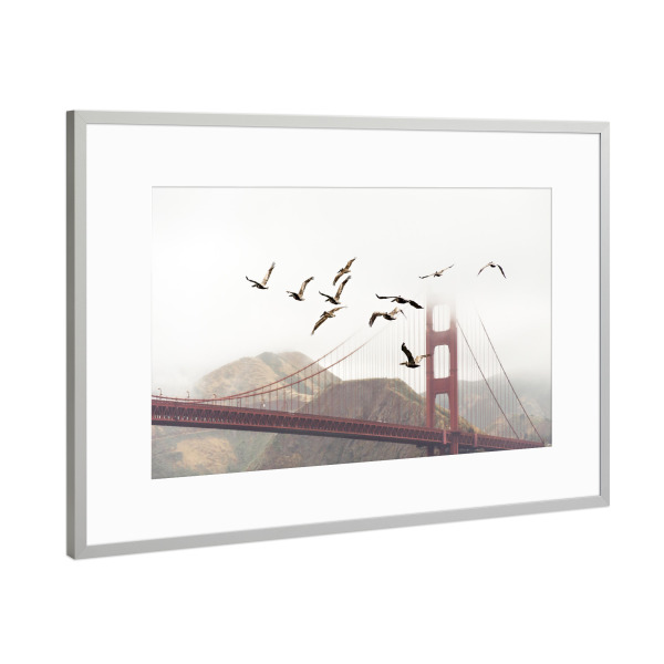 Poster mit Rahmen Silber "Golden Gate Bridge San Francisco" artboxONE - Städte / San Francisco - Golden gate bridge