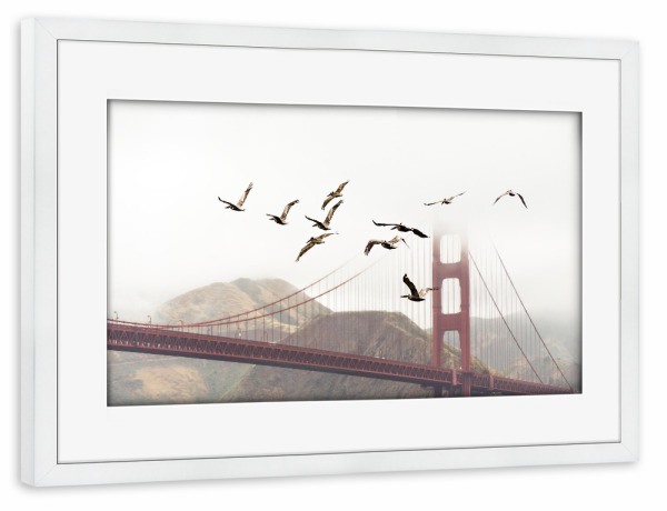 Poster mit Rahmen weiß "Golden Gate Bridge San Francisco" artboxONE - Städte / San Francisco - Golden gate bridge