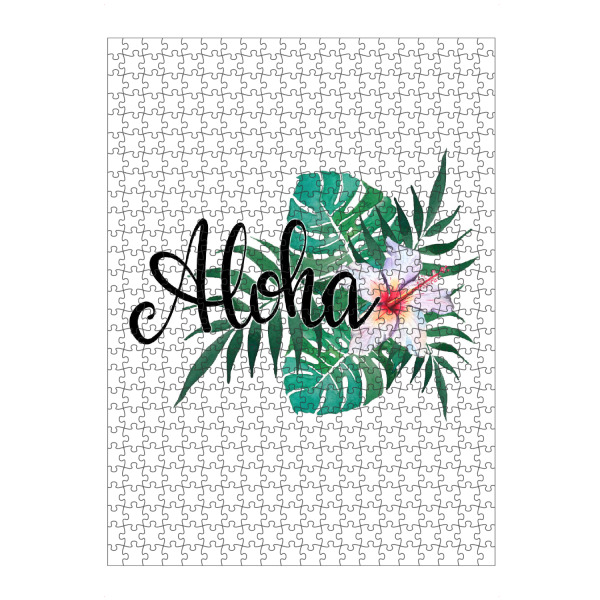 artboxONE Puzzle "Aloha - floral watercolor" artboxONE - Floral - Aloha,Hand lettering,Summer,Jungle - Bild aloha