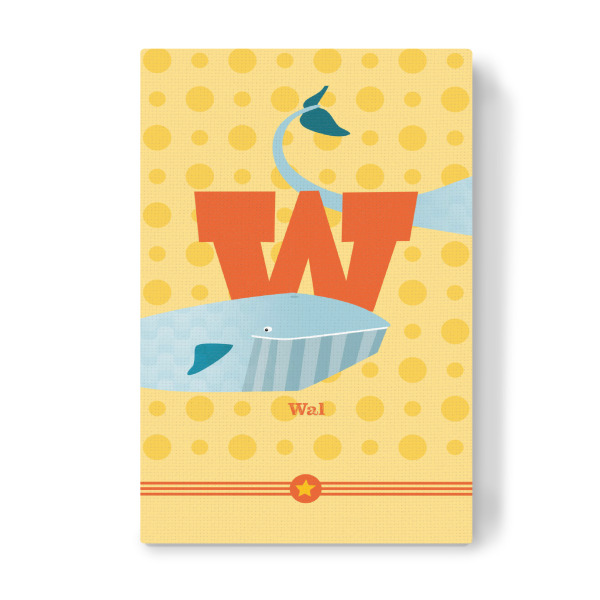Leinwandbild "W wie Wal" artboxONE - Für Kinder,Buchstaben,Buchstaben / W